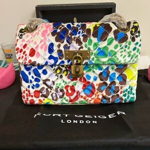 NWT Kurt Geiger Brixton Rainbow Leopard Bag with Branded Dust Bag